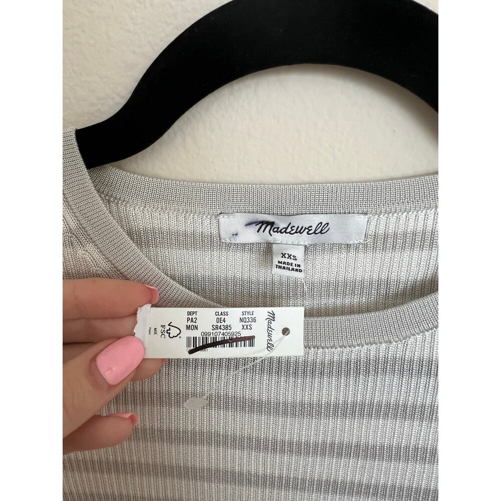 Madewell Micro-Rib Sweater Short-Sleeve Shirt - Picture 6 of 8